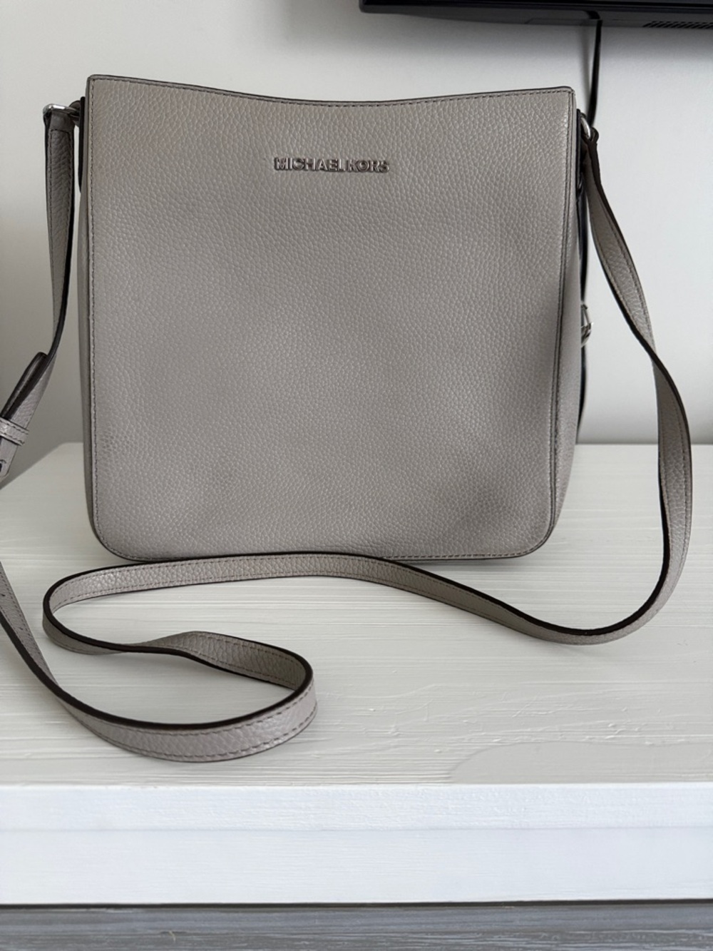 Michael Kors Pebbled Leather Crossbody in Light Taupe